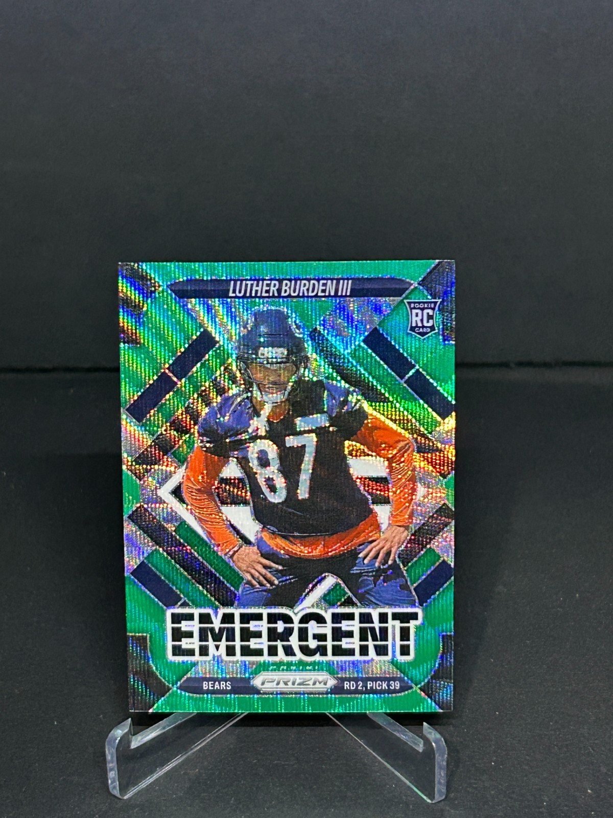 2025 Panini Prizm - Emergent Luther Burden #19 Green Wave Prizm (RC)