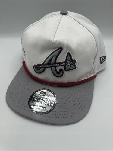 Atlanta Braves Hat New Era "The Golfer" Optic White Snapback Golf Cap PHC H111 - Picture 6 of 9