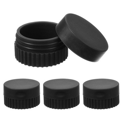4pcs 0.68oz Small Silicone Cream Jars Travel Essentials with Lid Black