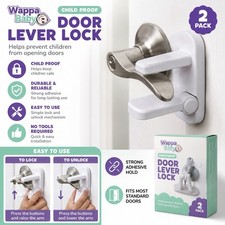 Child Proof Door Lever Lock 2 Pack Baby Safety Handle Lock Wappa Baby