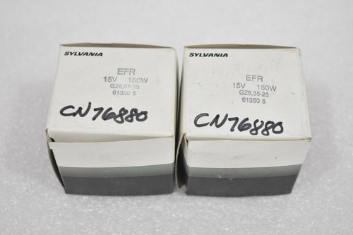 SYLVANIA EFR PROJECTOR LAMP GZ6,35-25 613505 15V 150W ( LOT OF 2 )