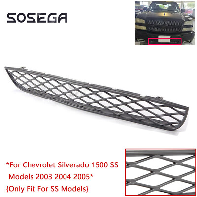 Matte Black For Chevrolet Silverado 1500 SS Models 2003-2005 Front Lower Grille