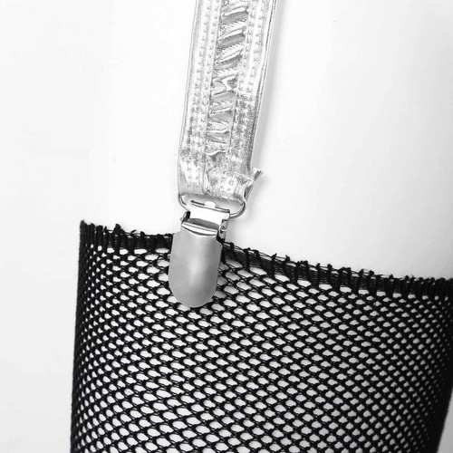 Womens Garter Belt Suspender Wet Look Duck-Mouth Clips for Thigh High Stockings - Picture 40 of 60