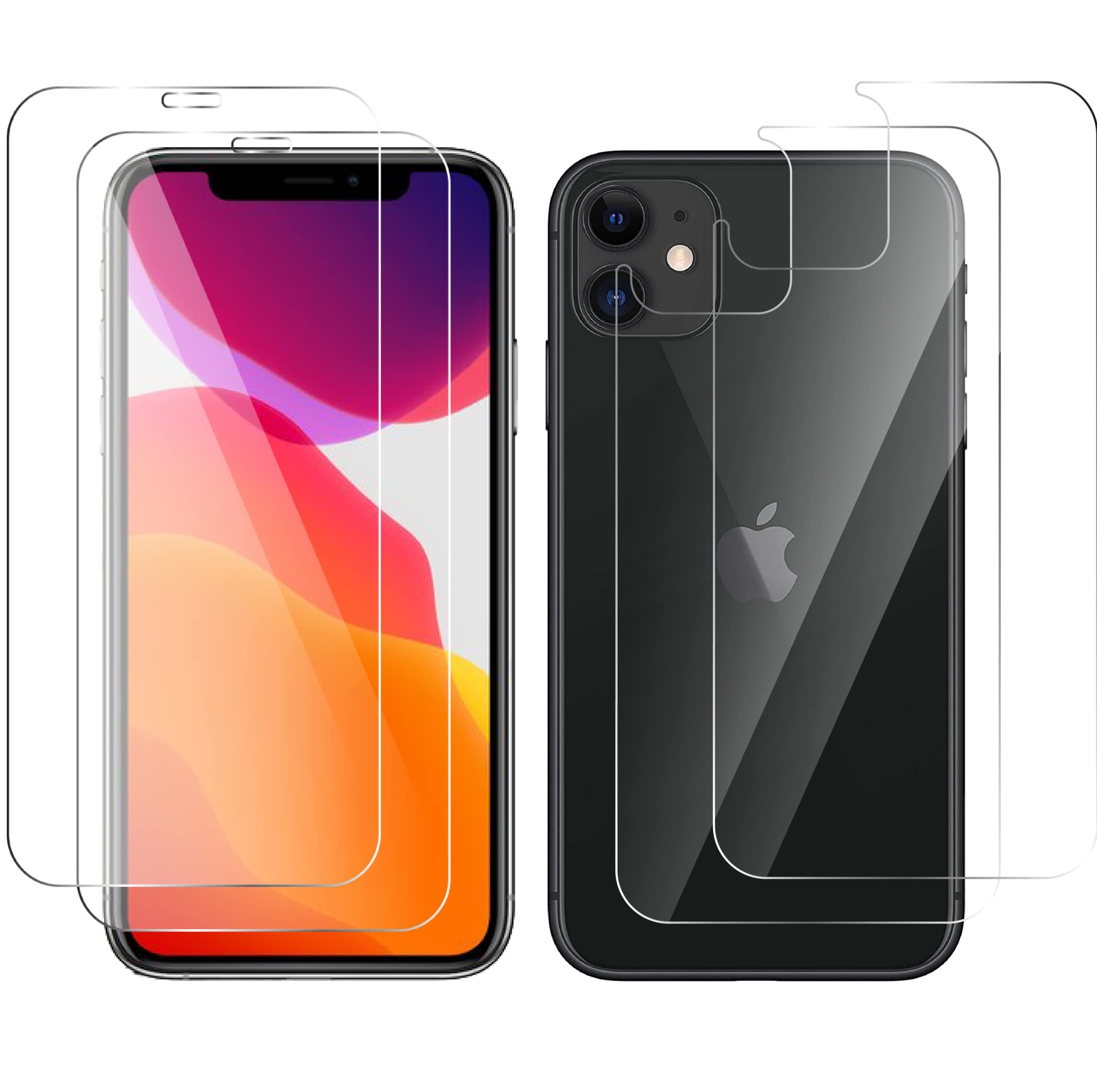 ВСЕГО 2 стекла Panzer Schutz + 2 стекла Rückseite Folie для iPhone 11 2+2 стекла Stück...