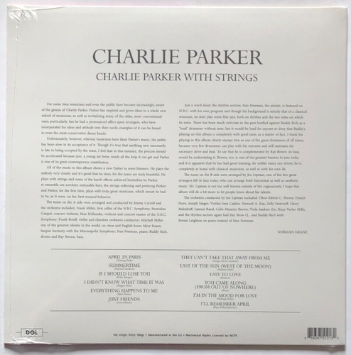 Charlie Parker With Strings Vinyl Record Reissue New Sealed April in Paris - Picture 2 of 9