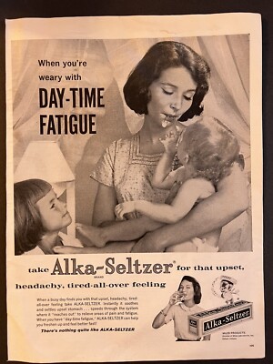 Vtg Life 1965 Miles Prod Alka-Seltzer When You're Weary with Day Time Fatigue Ad
