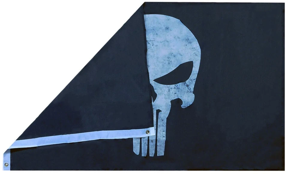 PUNISHER Skull Black Premium Quality 3x5 3'x5' Woven Poly Nylon 68D Flag Banner - Image 2 of 4