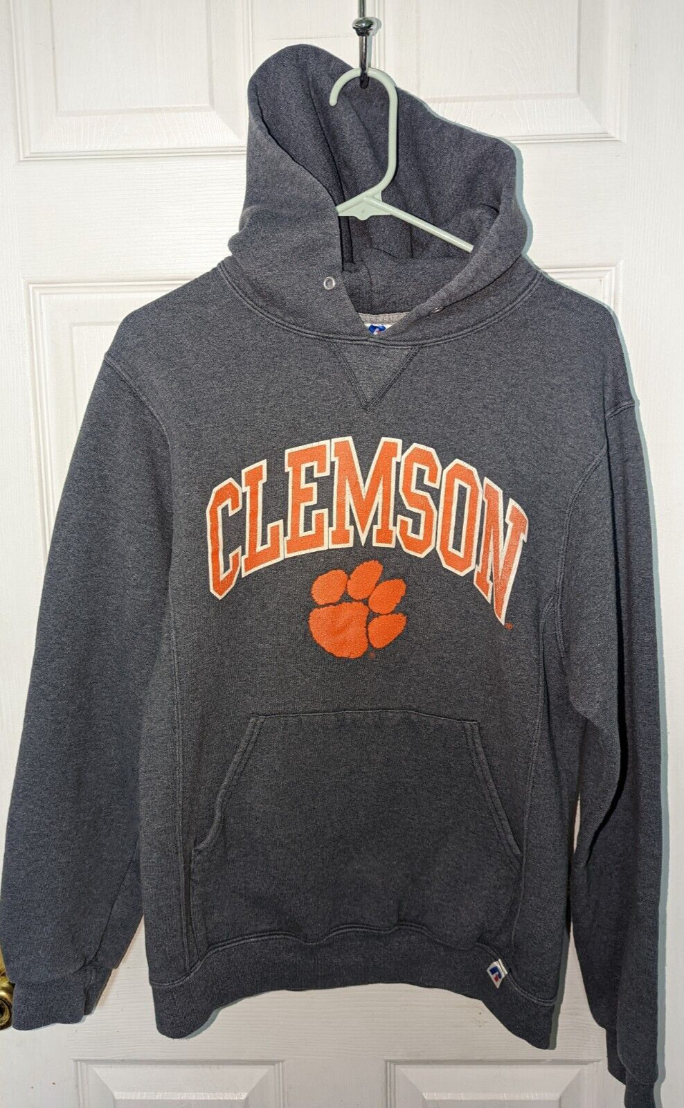 Clemson Tigers Hoodie Adult Large Orange Russell Athletic Pullover