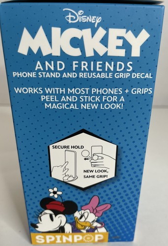 Supporto telefono Topolino Spin Pop Disney nuovo con scatola con impugnatura riutilizzabile decalcomania - Foto 4 di 7