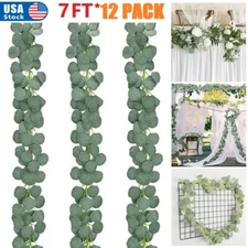12x Eucalyptus Garland Artificial Eucalyptus Leaves Table Green Wedding Decorati