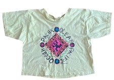 Vintage 1990 Ocean-Pacific Bright Funky Cropped Top Shirt 90s Single-Stitch EUC
