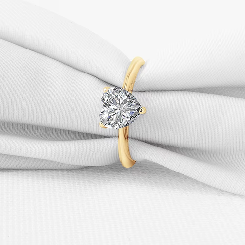 10ct Solid Gold Solitaire 7*7mm Heart Shaped Moissanite Rings Her Wedding 10K - Picture 4 of 7