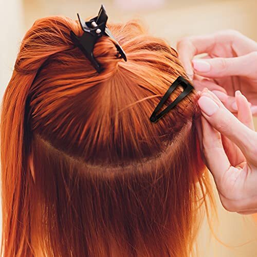 32 Pieces Hair Clips Set - 3 Prong Double Grip Metal Barrettes Black, Rose Gold - Picture 7 of 7