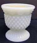 Vintage Avon Milk Glass Candle Holder with Candle