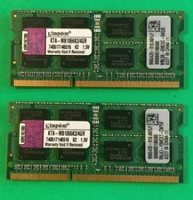 🔥KINGSTON 4GB (2X2GB) LAPTOP RAM MEMORY KTA-MB1066K2/4GR