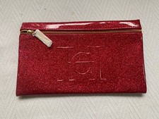 CAROLINA HERRERA Good Girl Patent Red Sparkle Clutch Makeup Cosmetic Bag NEW