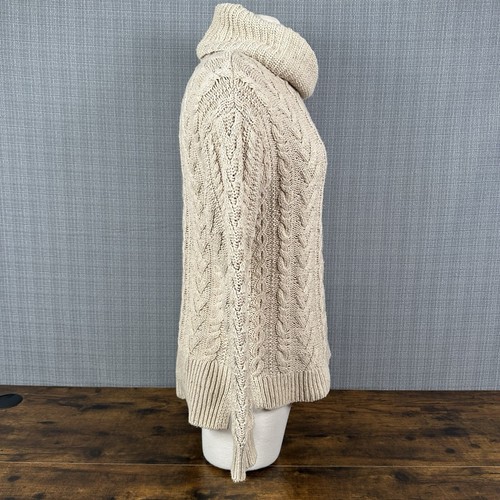 Lauren Ralph Lauren Black Label Sweater Women Small Beige Cable Knit Roll Neck - Bild 5 von 13