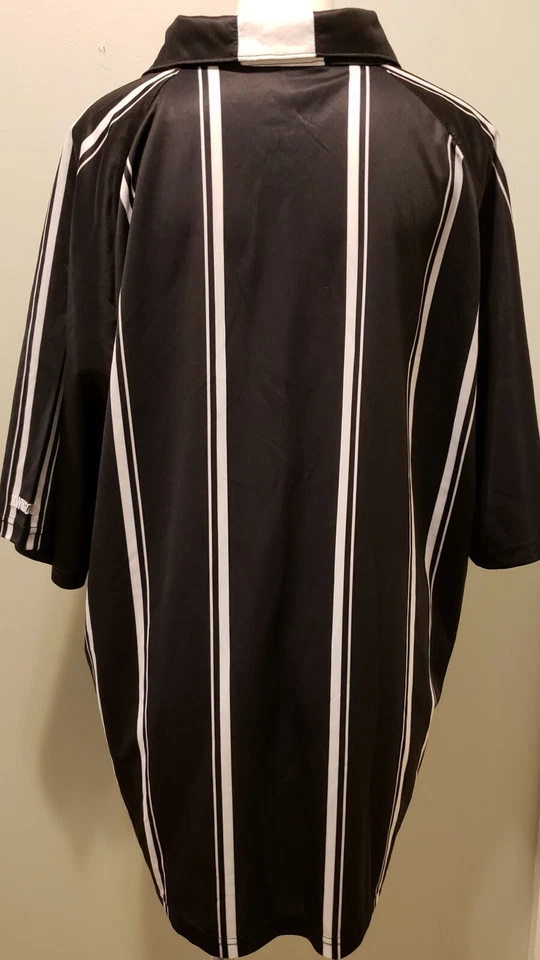 KWIKGOAL Official Referee Umpire Black & White Striped XL Mens Polo Shirt - Image 4 of 4