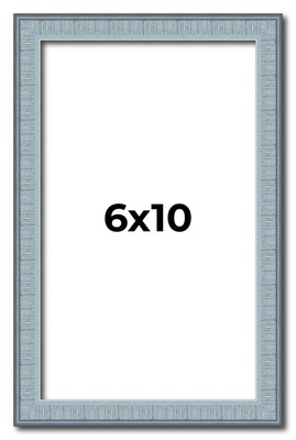 6x10 Frame Blue Scuffed Farm Board Solid Wood Picture Frame Width 0.75 Inches |