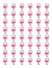 48 THANK YOU PINK ROSE HEART ENVELOPE SEALS LABELS STICKERS 1.2" ROUND 