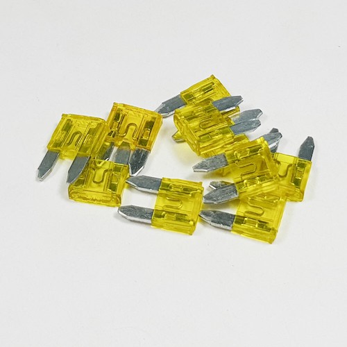 25 x 20 Amp Yellow Mini Blade Fuse 20A Amps A ATM Grey Auto Car Van Bike Fuses - Picture 2 of 3