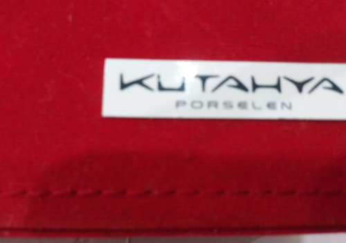 Kutahya Porselen Vtg Turkish Demitasse 2 Set In Box Hand Made Old Red Gift - Picture 11 of 11