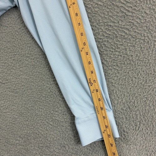 Mizzen Main Spinnaker Shirt Mens XL Blue Trim Fit Gingham Performance Casual USA - Picture 11 of 11