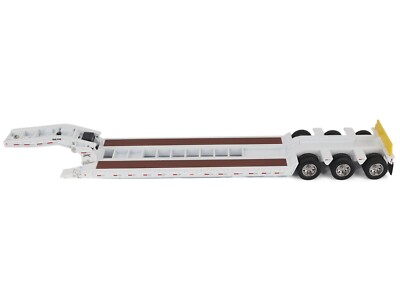 TRAIL KING TK120 HYDRAULIC LOWBOY TRAILER WHITE 1/50 BY DIECAST