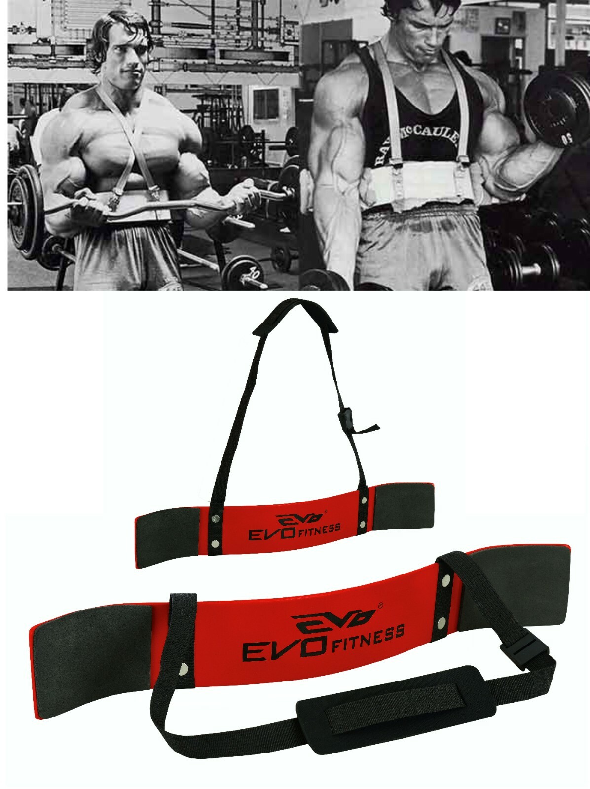 EVO Arm Blaster Biceps Isolator Weightlifting Gym Support Straps