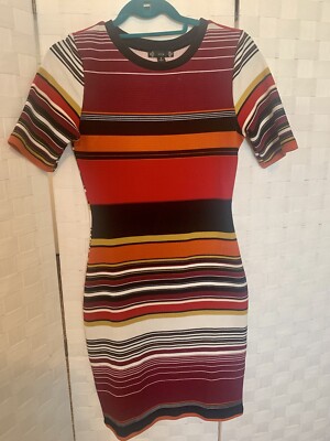 womens forever21 multicolored striped bodycon dress size small