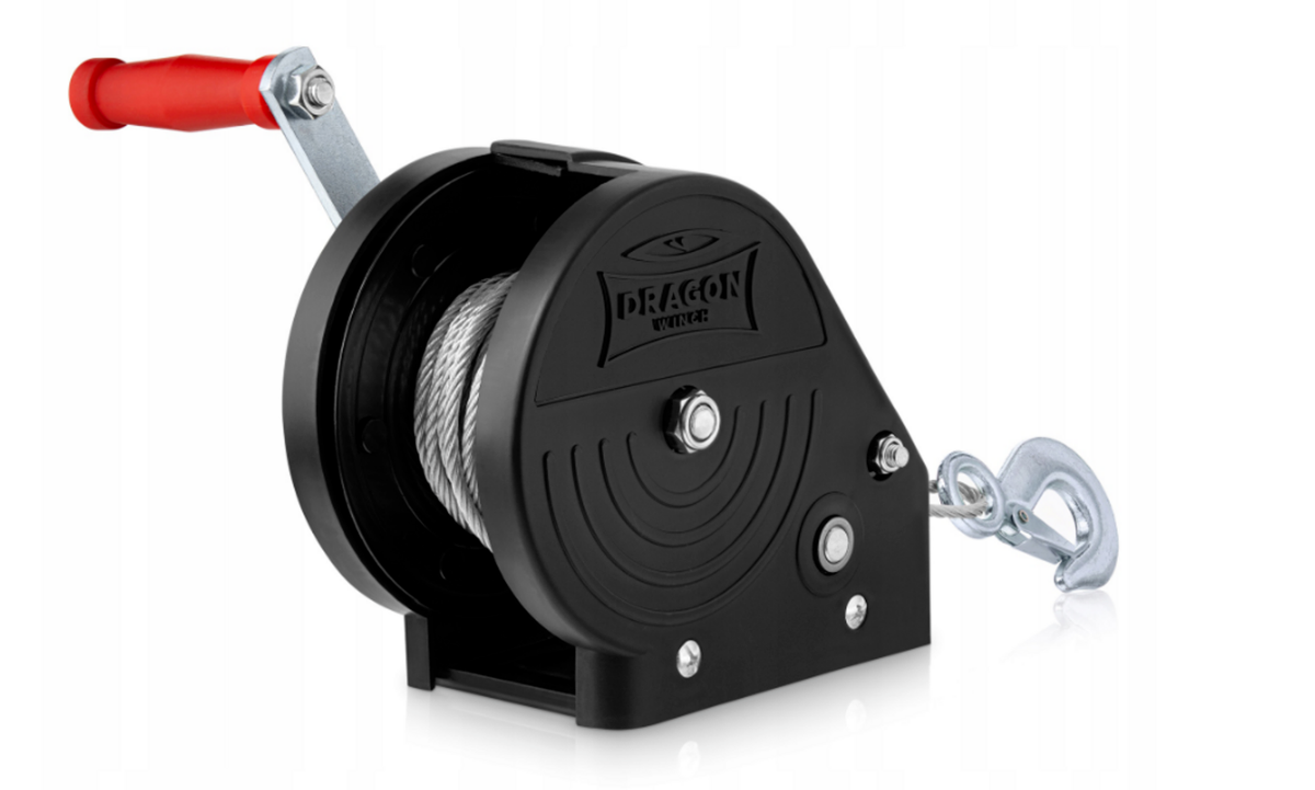 Dragon Winch Handseilwinde – 2500 Lbs / 1133 Kg, Mit 10 M Stahlseil & Sicherheitshaken – Für Boote, Motorräder & Werkstatt