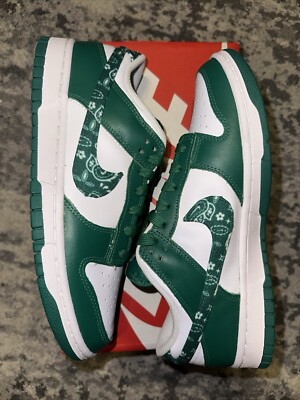Size 10 - Nike Dunk Low Green Paisley W