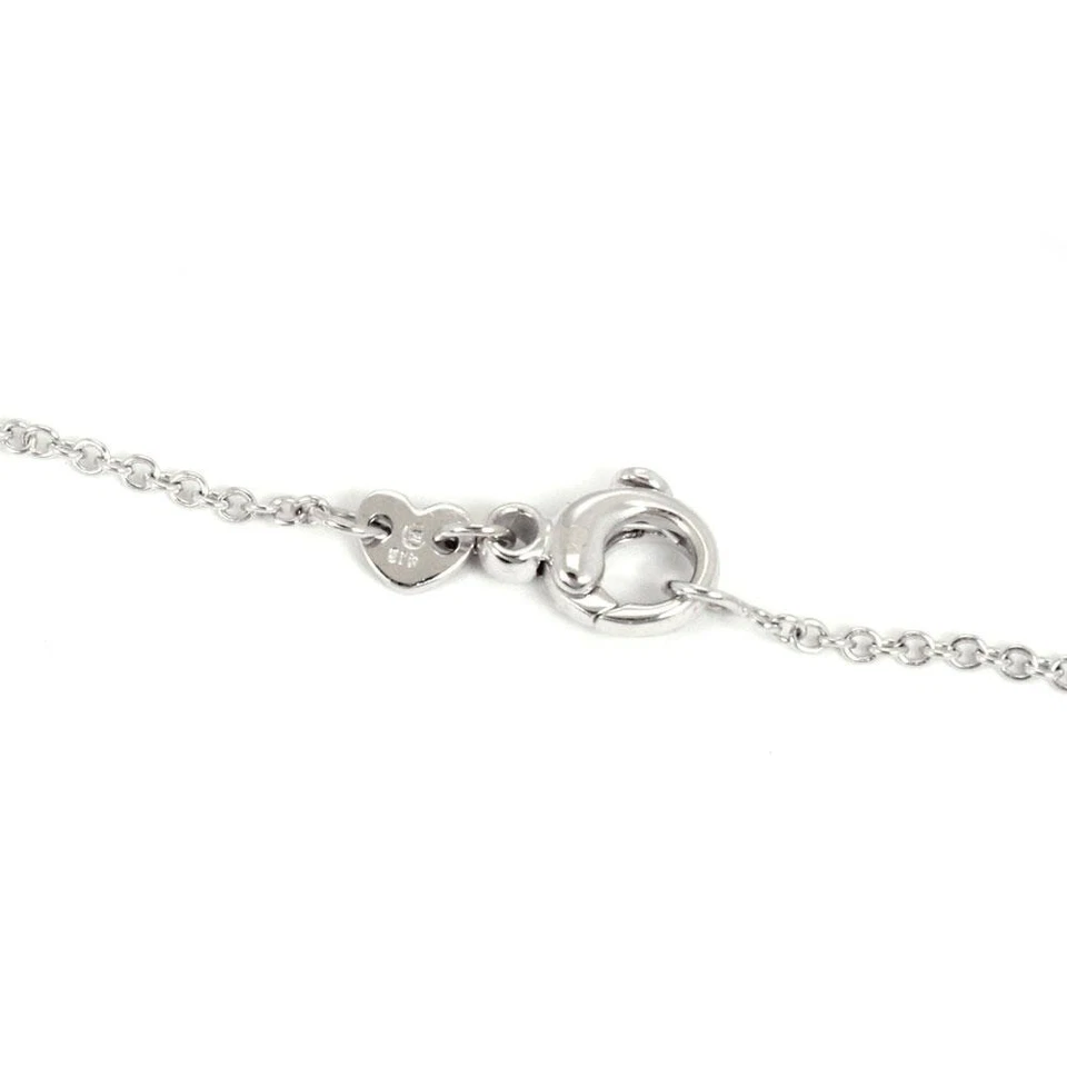 Colgante y cadena de corazón hinchado con diamantes Ponte Vecchio de oro blanco de 18k Foto 3 de 4