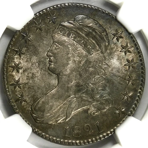 🥶💎🇺🇸🗽🦅💎💙💙NGC MS62 1821 CAPPED BUST HALF DOLLAR