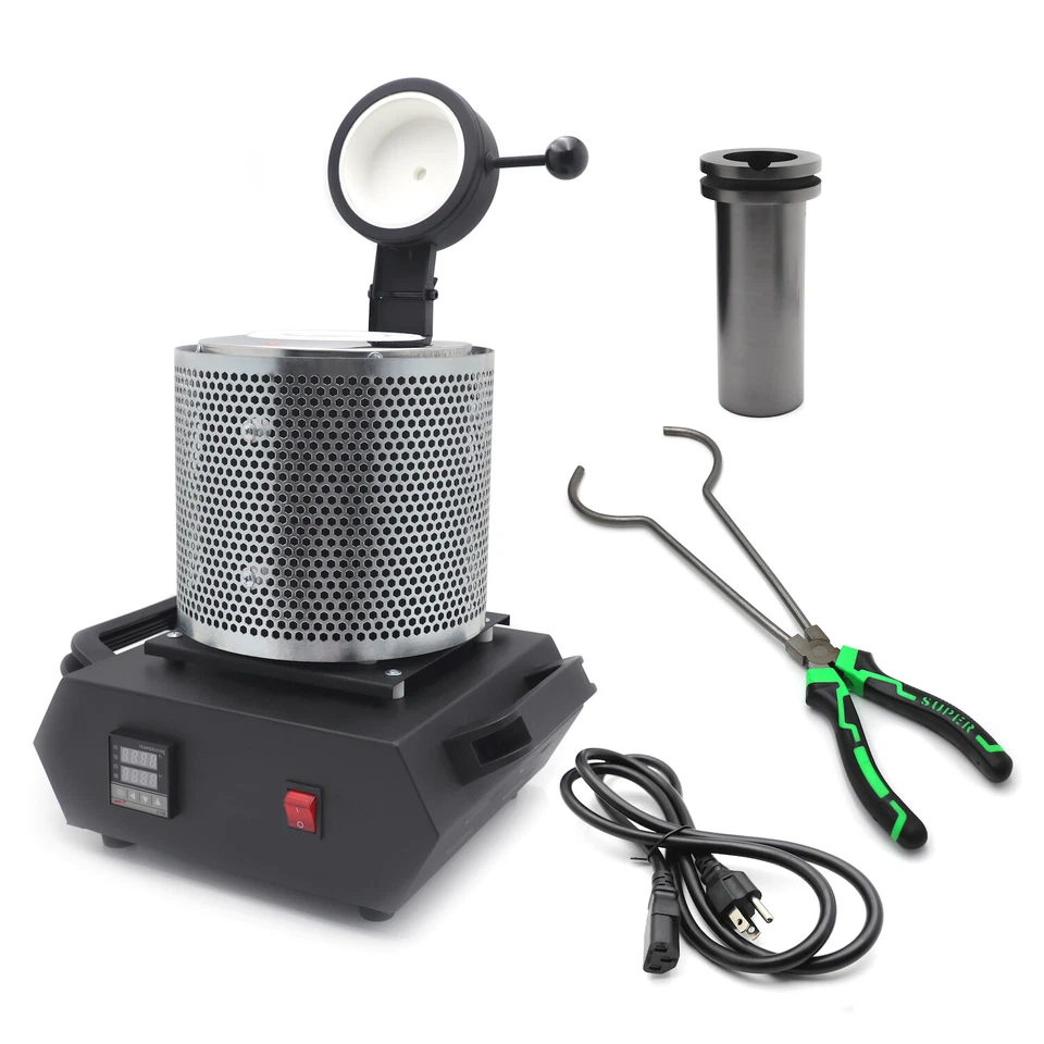 Horno de fusión automática 2 kg horno control digital 110 V oro grafito crisol Foto 3 de 4