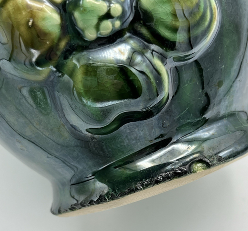 Vintage McCoy Pottery Vase 667 8 USA Green Drip Glaze Dogwood Flowers 8" Tall - Picture 11 of 11