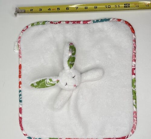 Vera Bradley Lola Sleeping Bunny Rabbit White Security Blanket Soft Baby Lovey - Picture 3 of 6