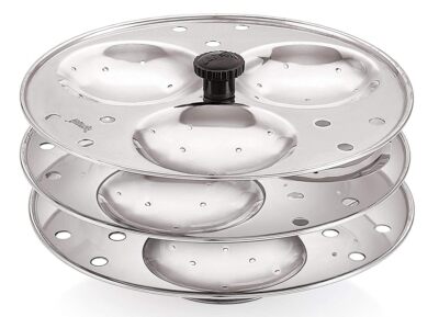Stainless Steel Idli Stand Idli Maker 3 x 3 Plates (9 Idli)