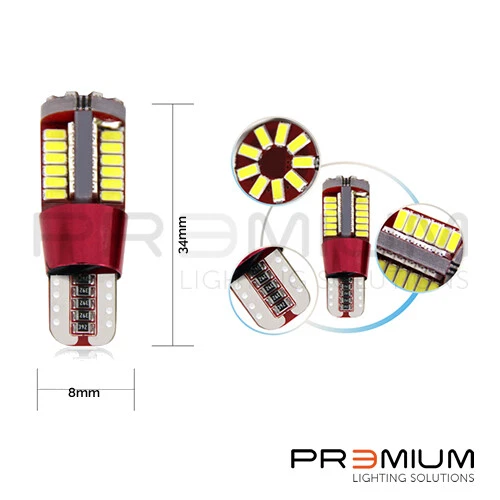 BOMBILLAS LATERALES LED CANBUS PARA RENAULT CLIO MK3 2005-2012 PREMIUM BLANCO 57 SMD Foto 2 de 3