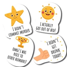 I Adulted Sarcastic Accomplishment Magnet Decal 4 Pack, 3 Inch, Funny Gift Set
