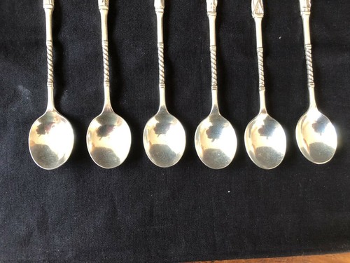 Set of 12 Antique Dutch Silver Apostel Iced Tea Spoons/ Stirrers - Picture 5 of 11
