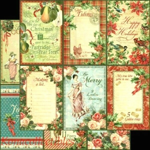 Graphic 45 Twelve Days Christmas Collection 12 x 12 Cardstock PICK Day - Picture 13 of 14