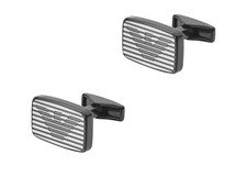 Emporio Armani EGS2179060 Signature Collection Black Steel Layer Men's Cufflinks