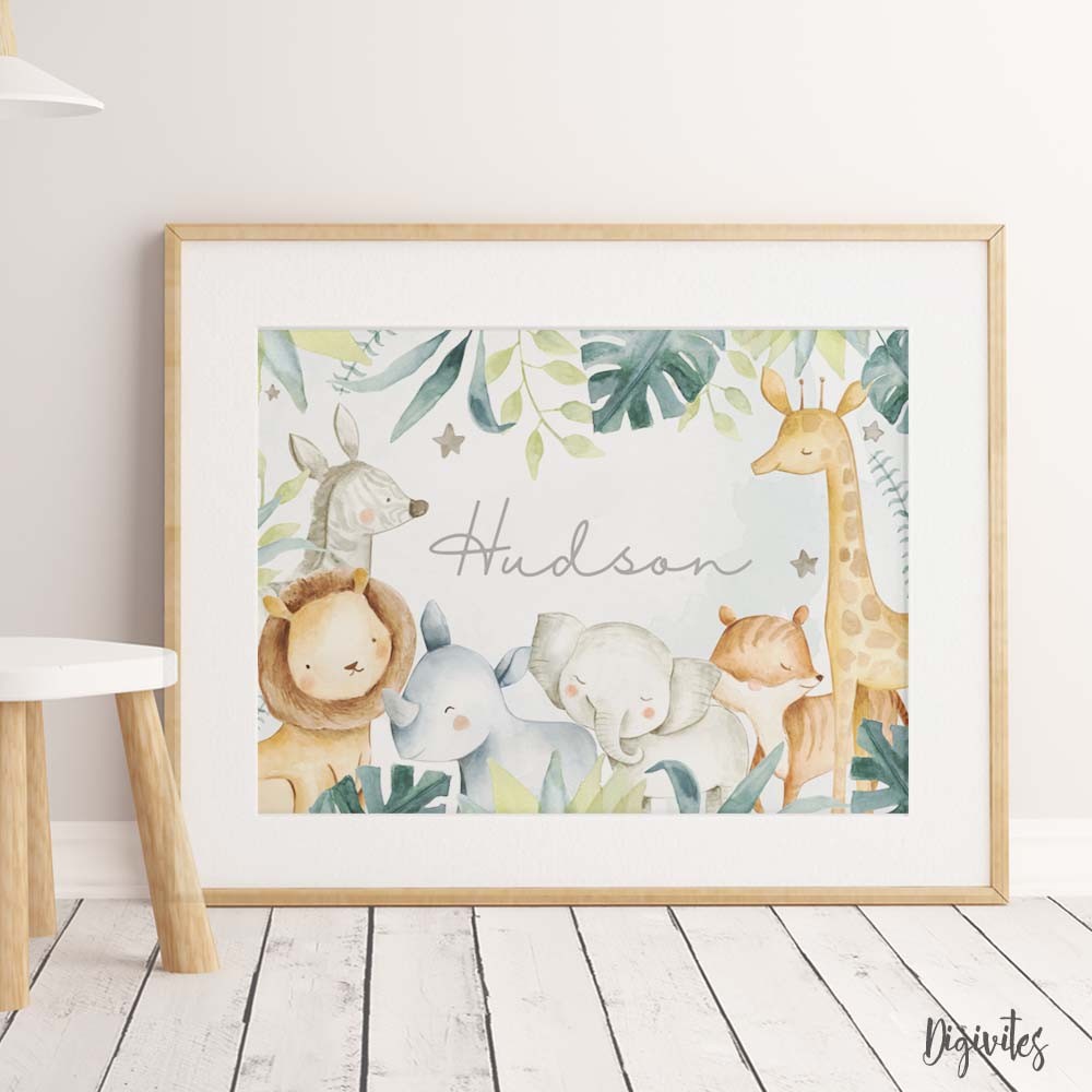 Baby, Nursery Wall Art Safari Jungle Wall art decor
