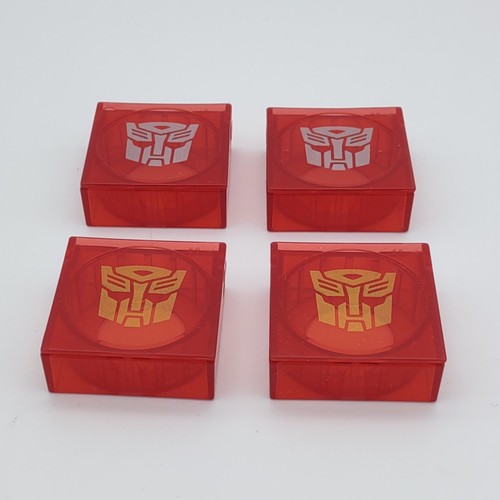 Transformers Generations Fall of Cybertron: 4 estuches de plástico rojo translúcido con logotipo - Imagen 1 de 2