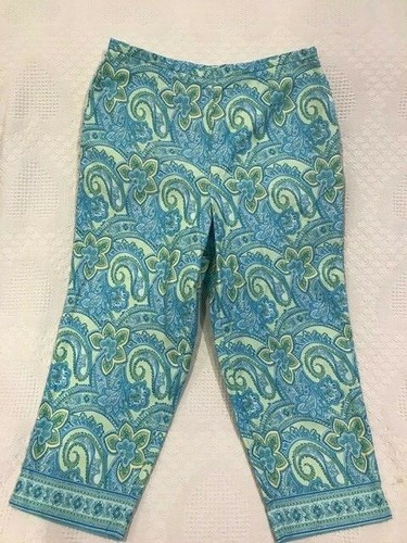 Paisley Talbots Capri Pants sz 14 