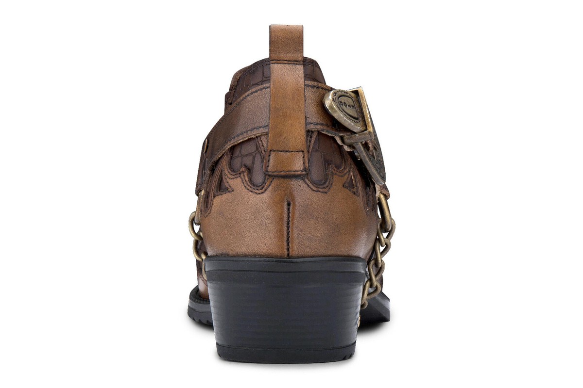 Bottes Pointues En Cuir Pour Hommes ETOR - Style Cowboy/motard, Marron, Neuves Avec Emballage