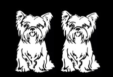 Yorkie 2 Pack White Vinyl Decals Car Truck Window Laptop Tablet Tumbler