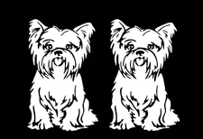 Yorkie 2 Pack White Vinyl Decals Car Truck Window Laptop Tablet Tumbler