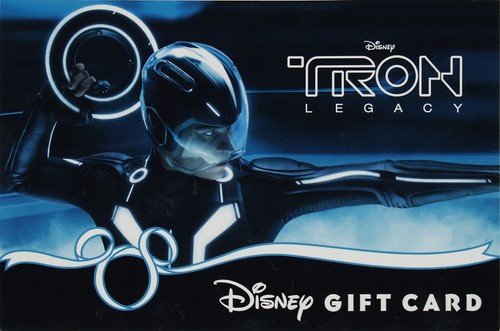 3 Different Disney's TRON LEGACY Gift Cards 2010 Mint Disneyland & Disney Store - Picture 2 of 3